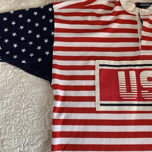 NWT Men’s Chubbies The Freedom Ring Rugby Shirt Size Large USA Olympics America - Picture 5 of 16